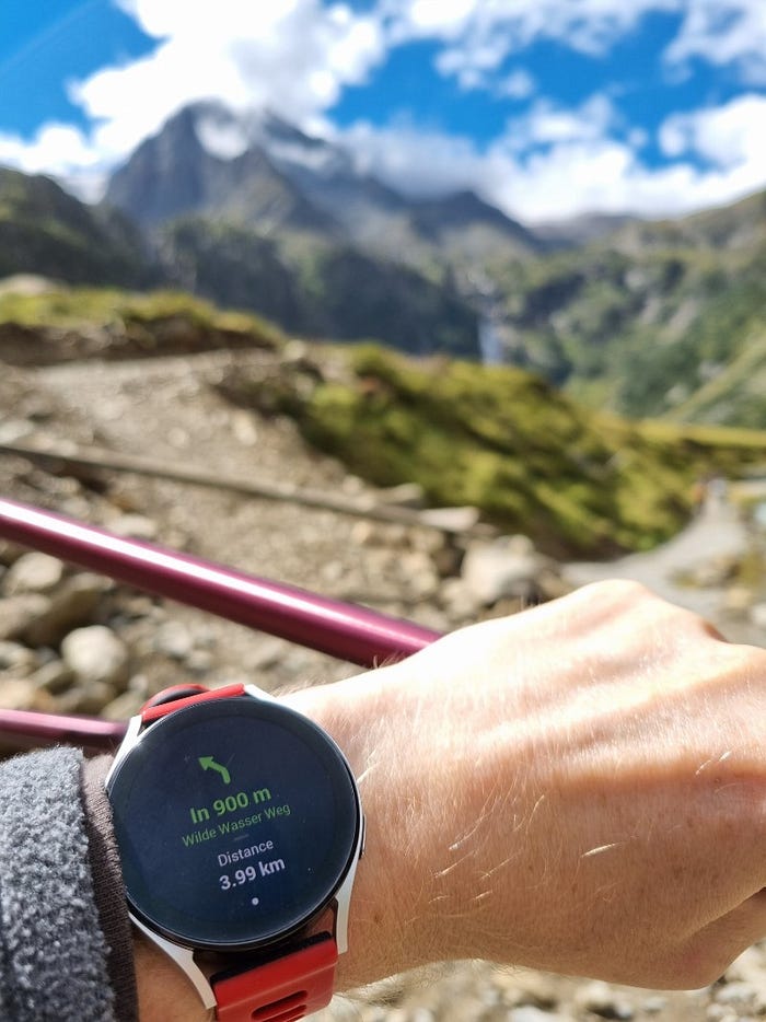 Galaxy Watch + Komoot + Hiking: Battery Usage